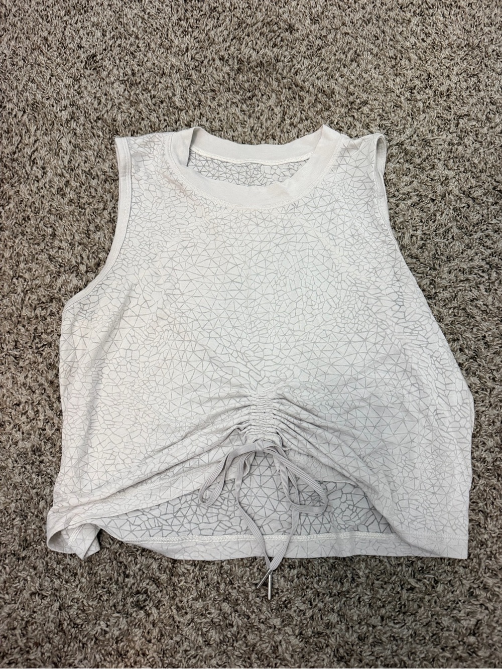lululemon athletica White Ruched Tie-Front Tank